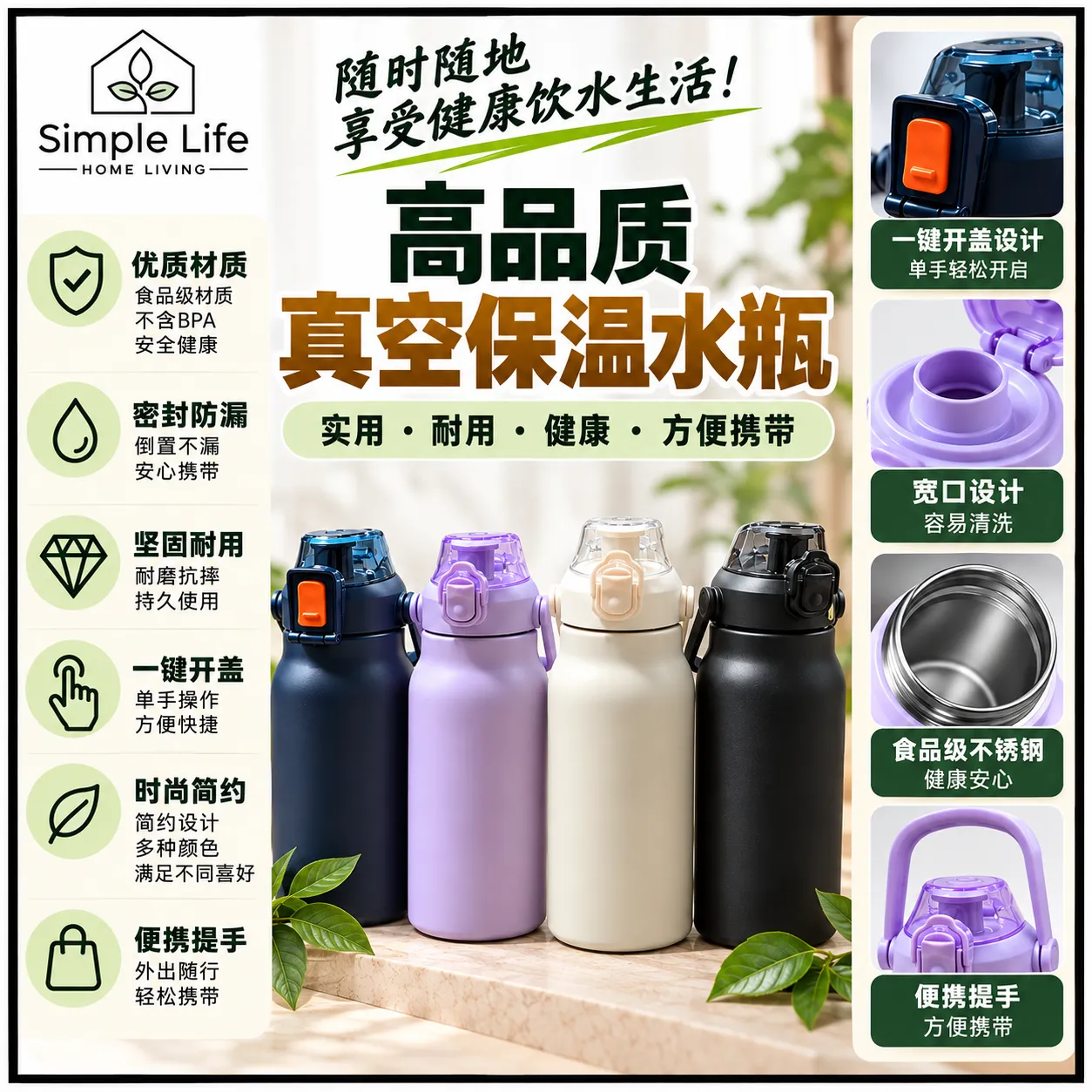Premium Vacuum Bottle Lifestyle Poster