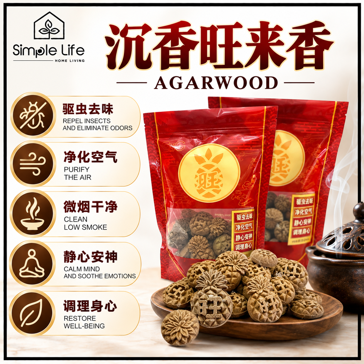 Agarwood Wellness Product Poster