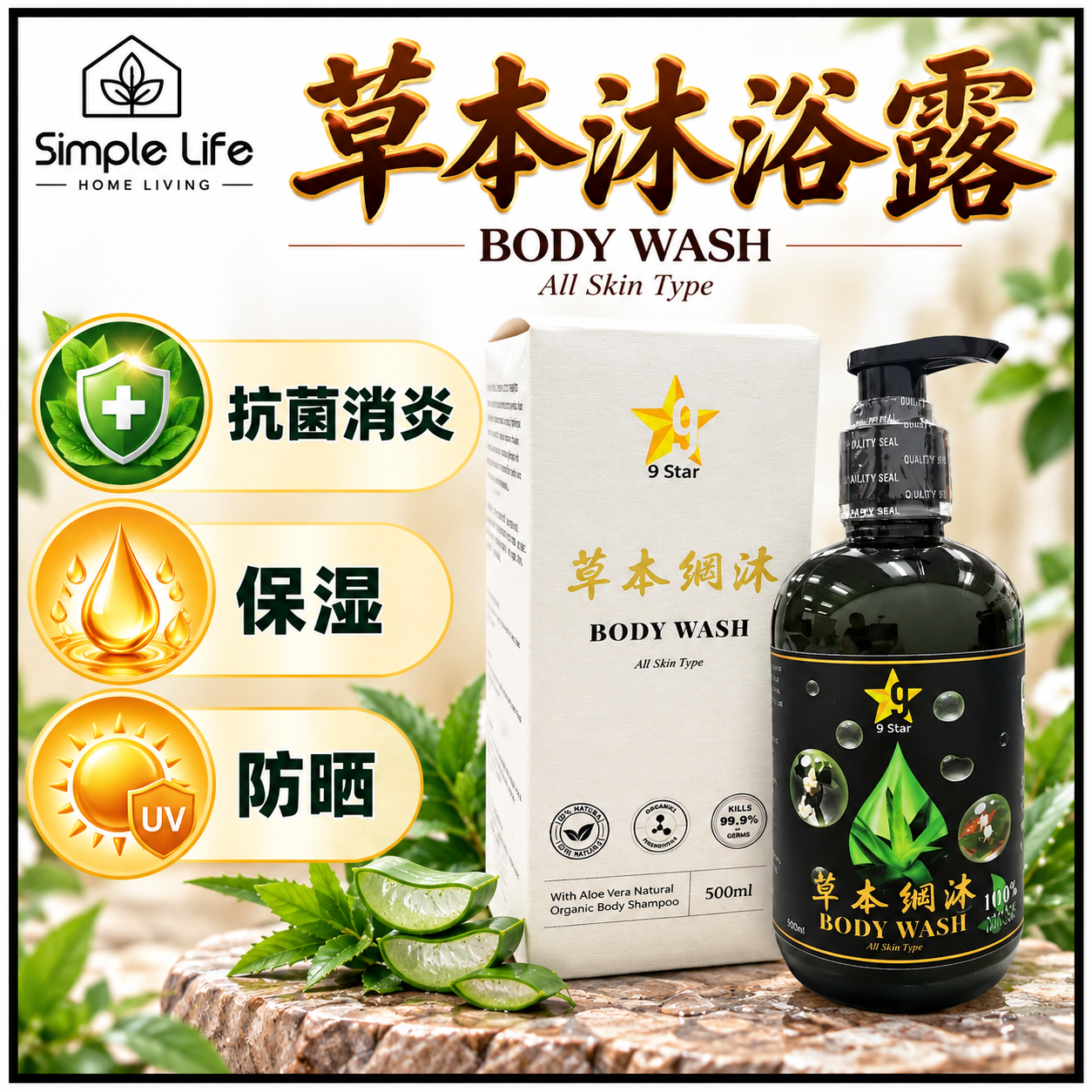 Botanical Aloe Body Wash Advertisement
