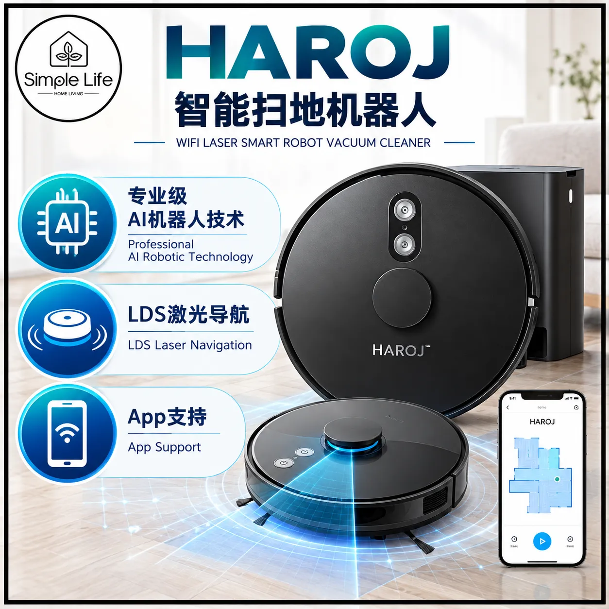 HAROJ Smart Robot Vacuum Poster