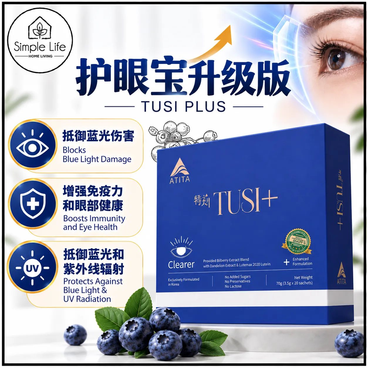 Premium Blue Light Eye Care Advertisement