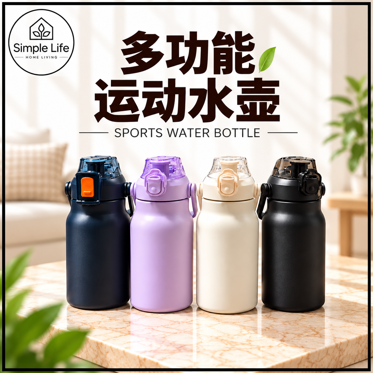 多功能运动水壶生活广告