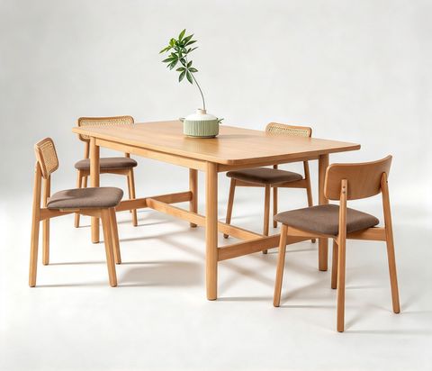 LILY DINING CHAIR - RATTAN BACK (RT 1094-CHR) - 4