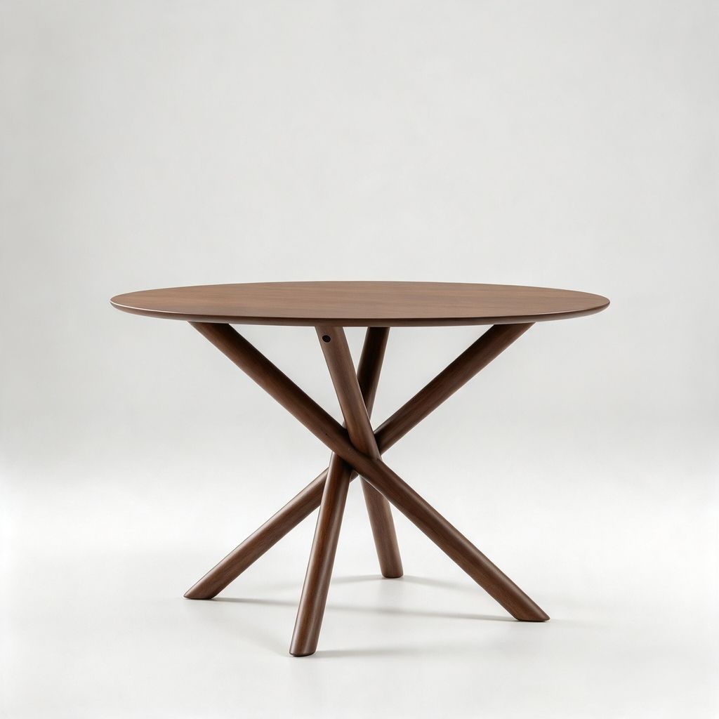 RUBY ROUND DINING TABLE (RT 1078-TBL) - MEDIUM BROWN