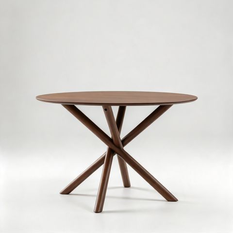 RUBY ROUND DINING TABLE (RT 1078-TBL) - MEDIUM BROWN