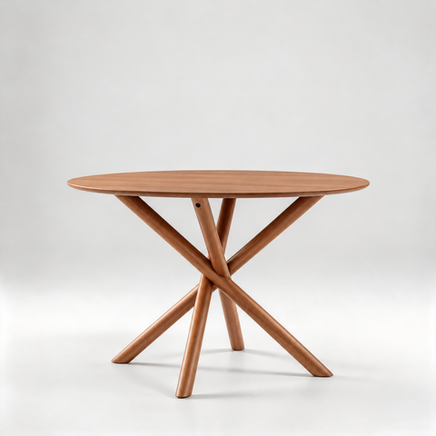 RUBY ROUND DINING TABLE (RT 1078-TBL) - LIGHT WALNUT - 2