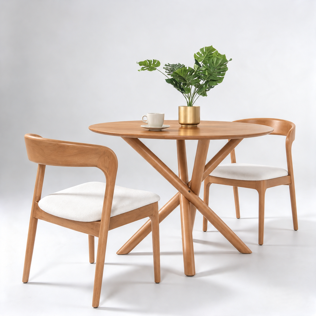 RUBY ROUND DINING TABLE (RT 1078-TBL) - LIGHT WALNUT - 3