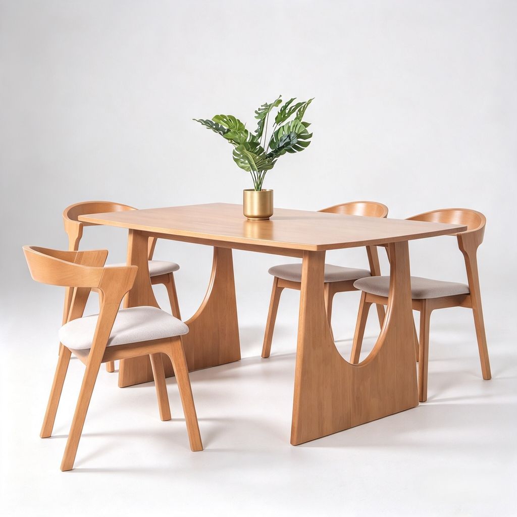 UNA 1800 DINING TABLE (RT 1111-TBL) - LIGHT WALNUT - 2