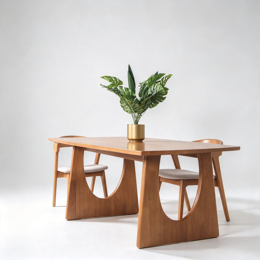 UNA 1800 DINING TABLE (RT 1111-TBL) - LIGHT WALNUT - 4