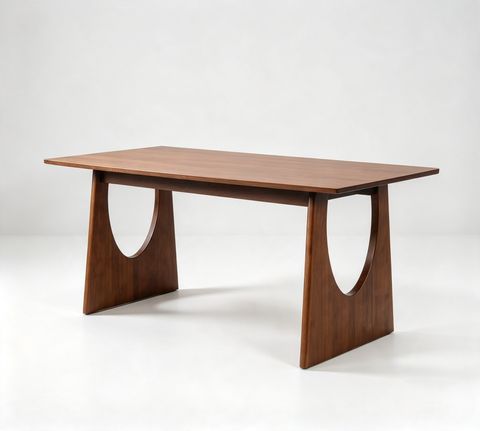 UNA 1800 DINING TABLE (RT 1111-TBL) - MEDIUM BROWN