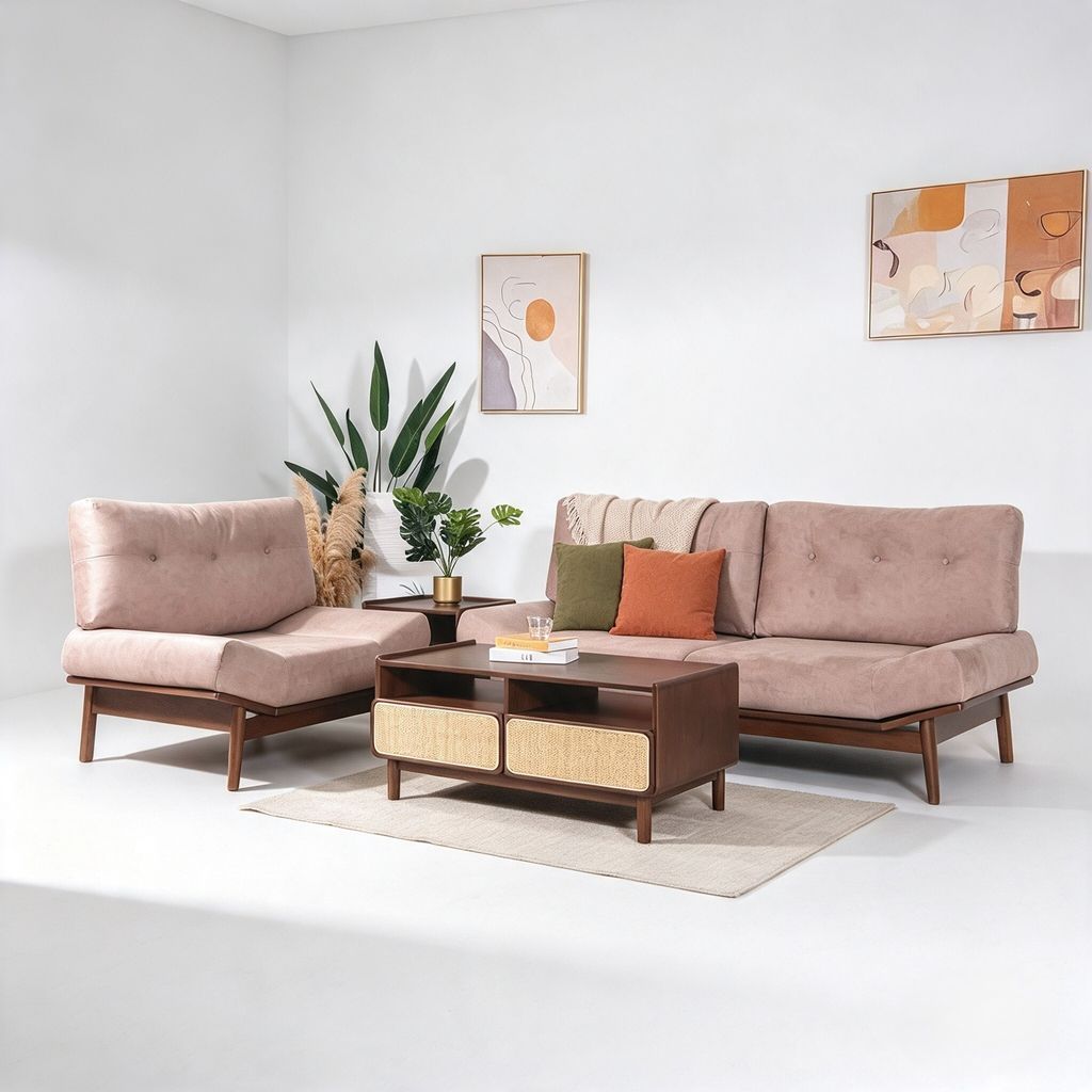 KINO SOFA 1 SEATER (RT 1095-SFA) - MEDIUM BROWN - 2