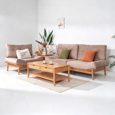 KINO SOFA 1 SEATER (RT 1095-SFA) - LIGHT WALNUT - 3