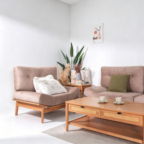 KINO SOFA 1 SEATER (RT 1095-SFA) - LIGHT WALNUT - 2