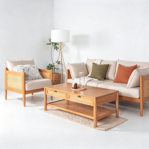 MEGAN SOFA 1 SEATER (RT 952-SFA) - LIGHT WALNUT - 2