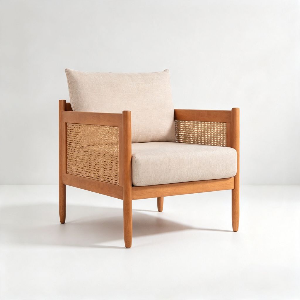 MEGAN SOFA 1 SEATER (RT 952-SFA) - LIGHT WALNUT
