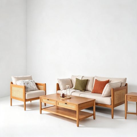 MEGAN SOFA 1 SEATER (RT 952-SFA) - LIGHT WALNUT - 3