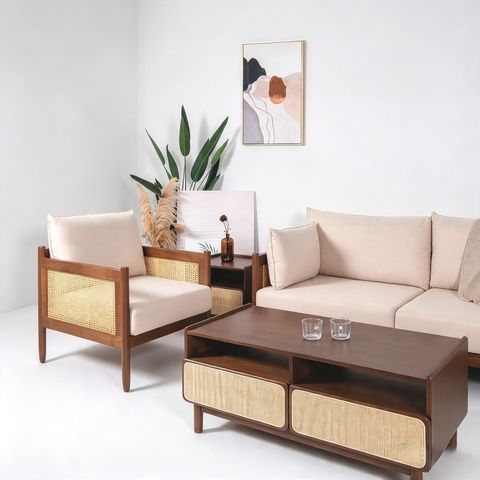 MEGAN SOFA 1 SEATER (RT 952-SFA) - MEDIUM BROWN - 2