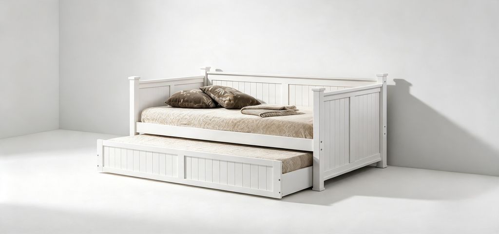 Pull Out Wooden Bedframe Single XLV 9303 - White - 2