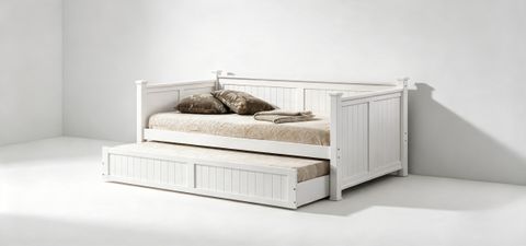 Pull Out Wooden Bedframe Single XLV 9303 - White - 2