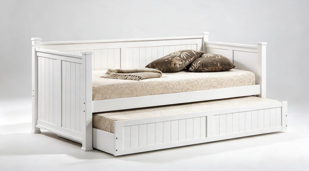 Pull Out Wooden Bedframe Single XLV 9303 - White