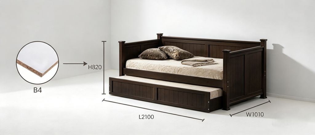Pull Out Wooden Bedframe Single XLV 9303 - Wenge - 2
