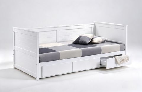 Wooden Daybed Drawer Storage Bedframe Single XLV 9301 - White