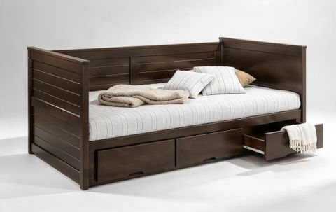 WOODEN DAYBED DRAWER STORAGE BEDFRAME SINGLE XLV 9301 - WENGE