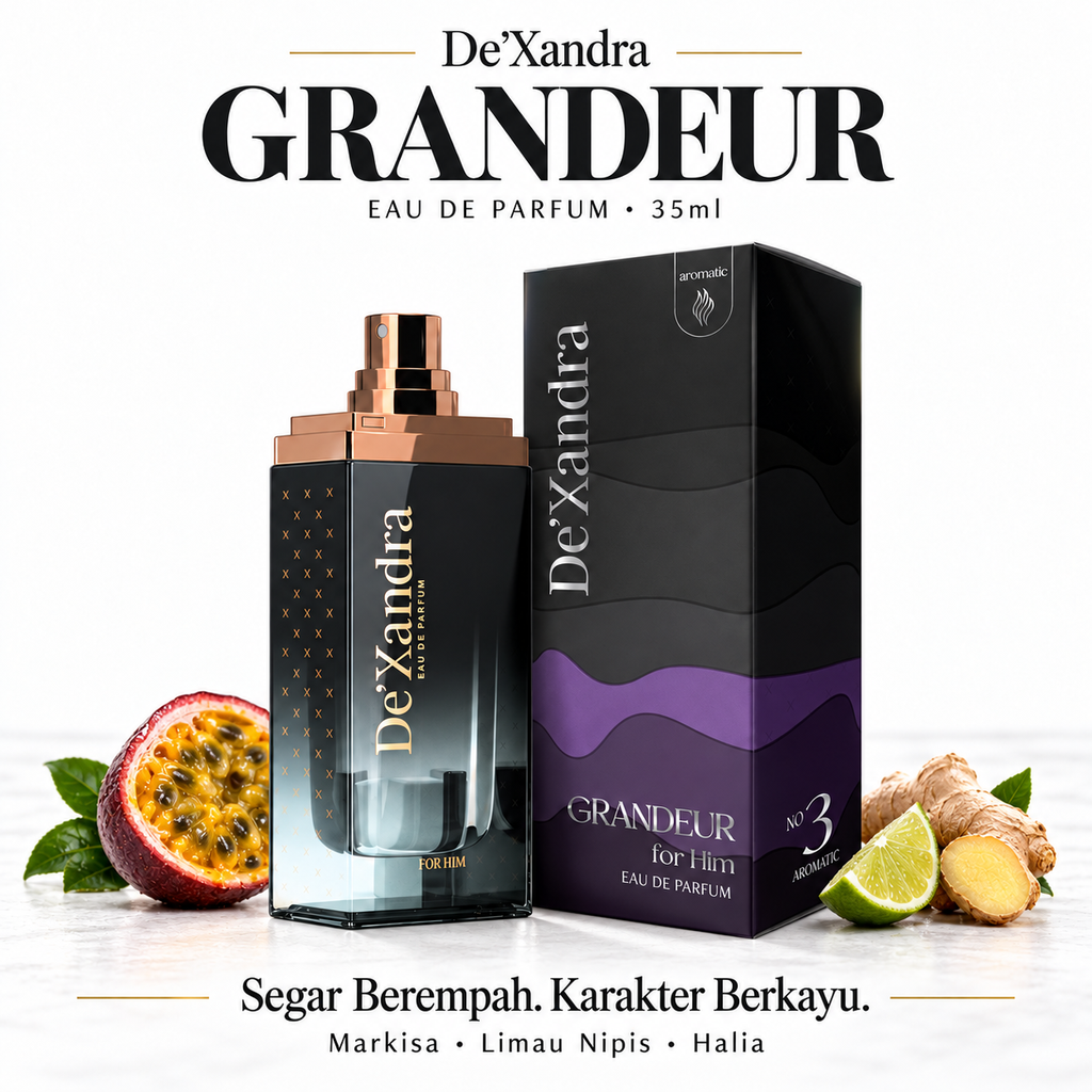 Grandeur spiced woods perfume poster