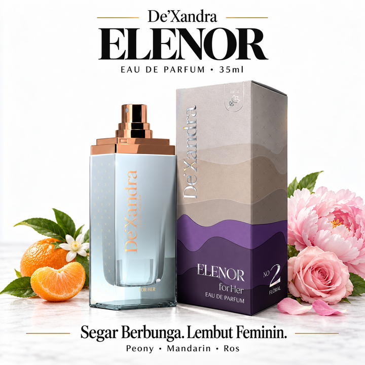 Elenor floral perfume poster with peony