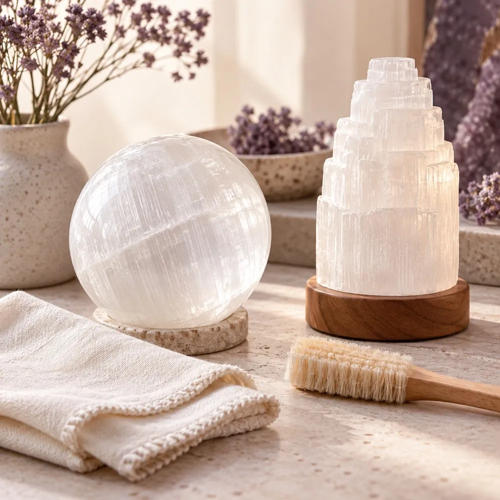 How to Clean Selenite: Care for Lamps, Spheres and Decorations