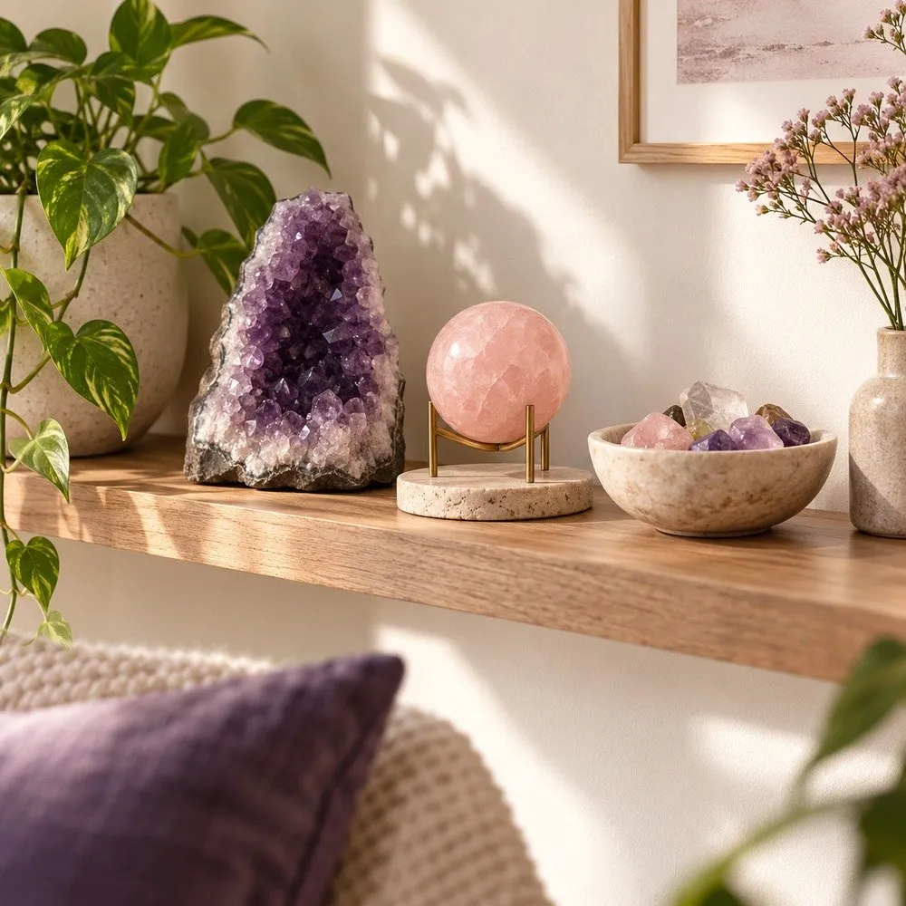 How to Display Crystals at Home: Ideas for Shelves, Desks and Small Spaces