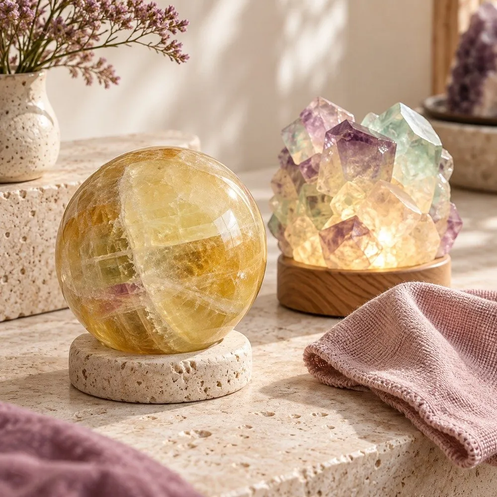 Fluorite Care: Cleaning Spheres, Carvings and Crystal Night Lights