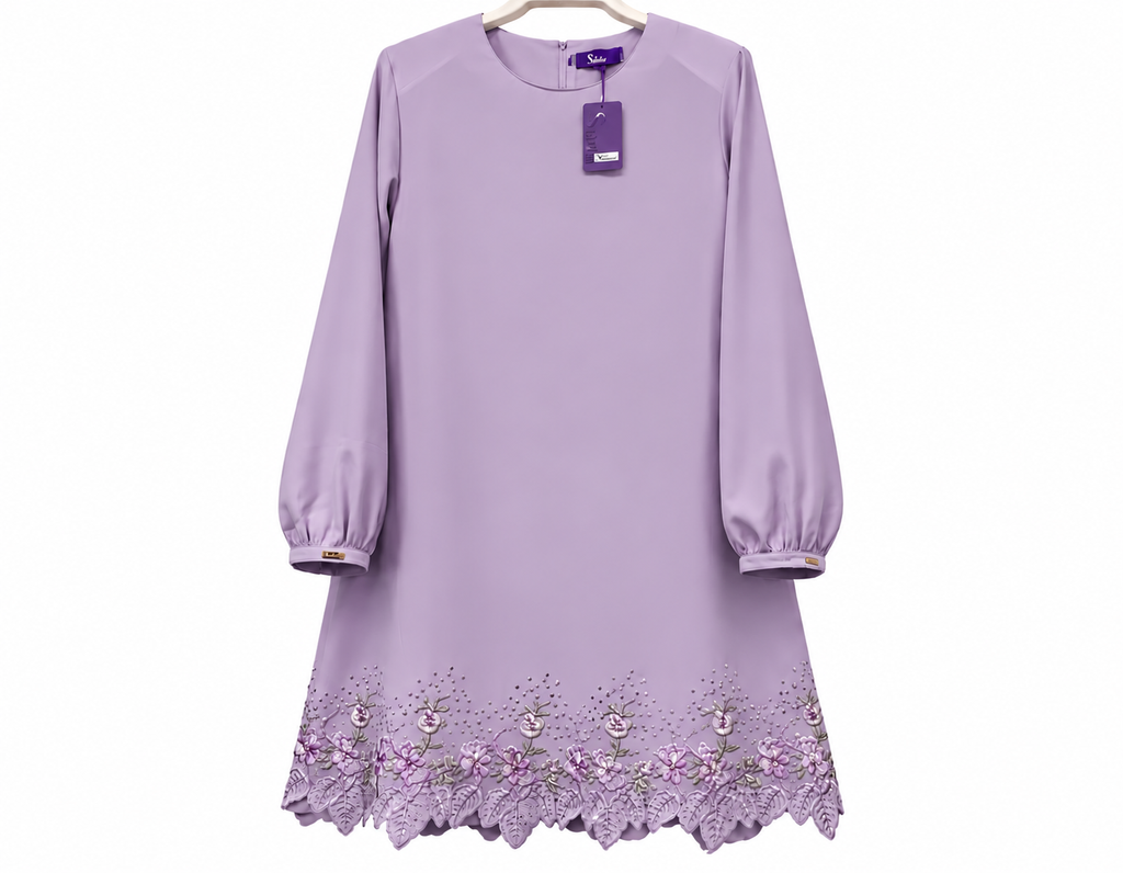 Lavender Sakura Embroidered Tunic