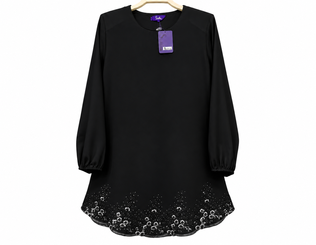 Black Embroidered Tunic on Hanger