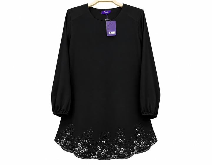Black Embroidered Tunic on Hanger