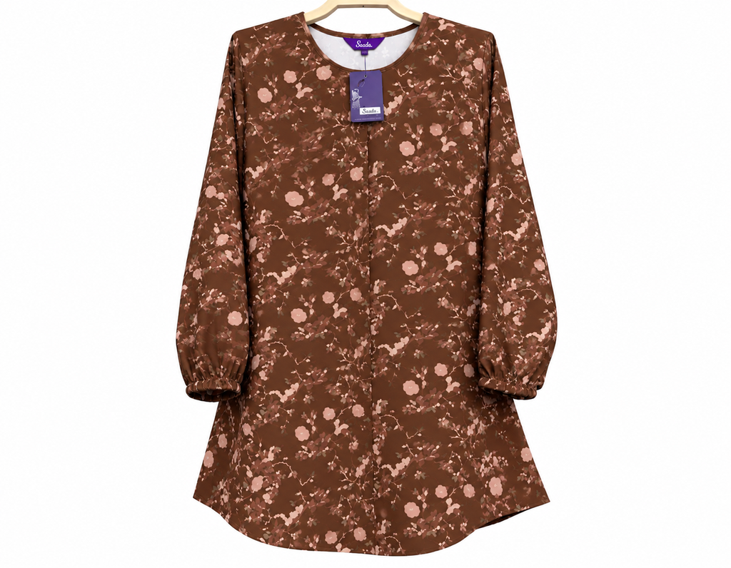 Brown Floral Saada Tunic Dress