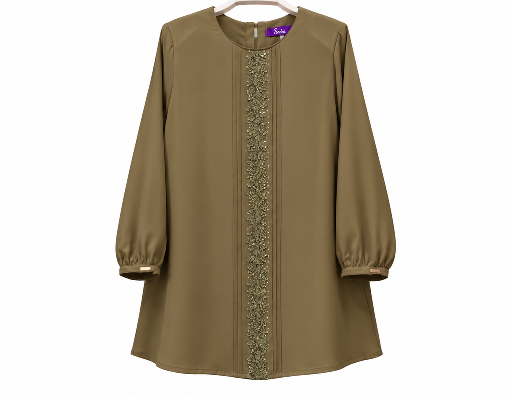 Sadia Olive Embroidered Tunic
