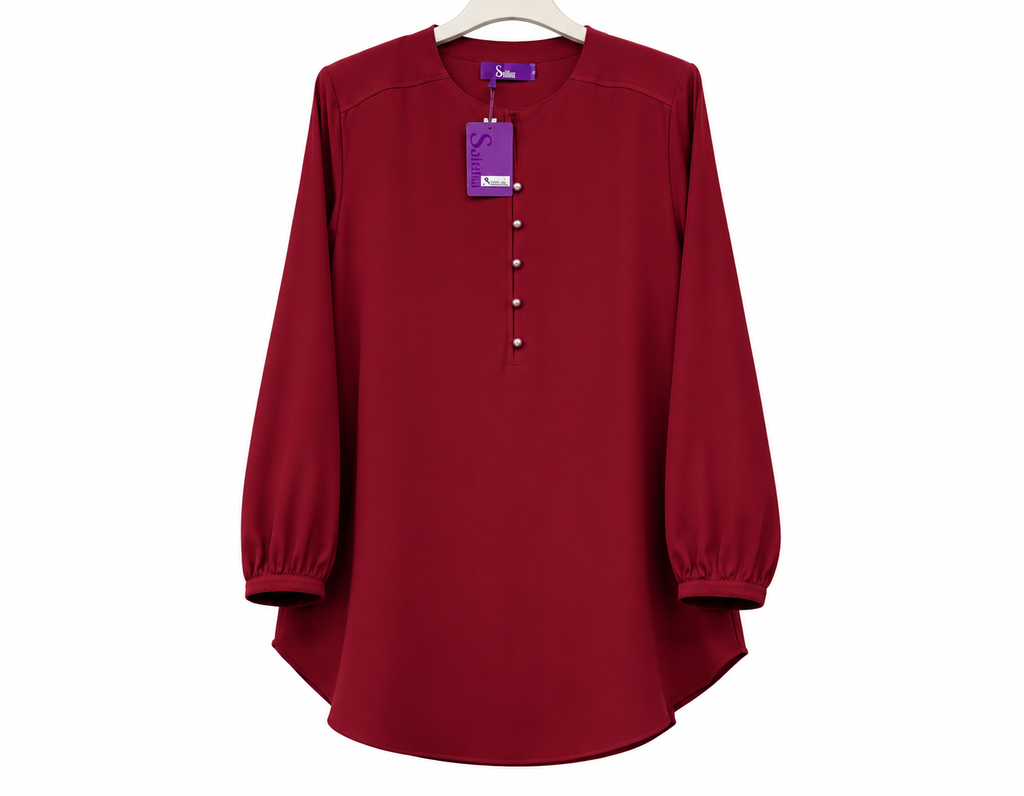 Maroon Sulina Blouse on Hanger