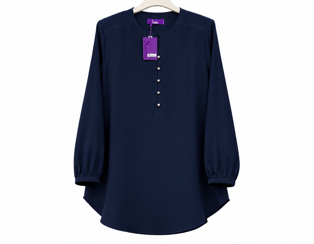 Navy Tunic with Pearl Buttons