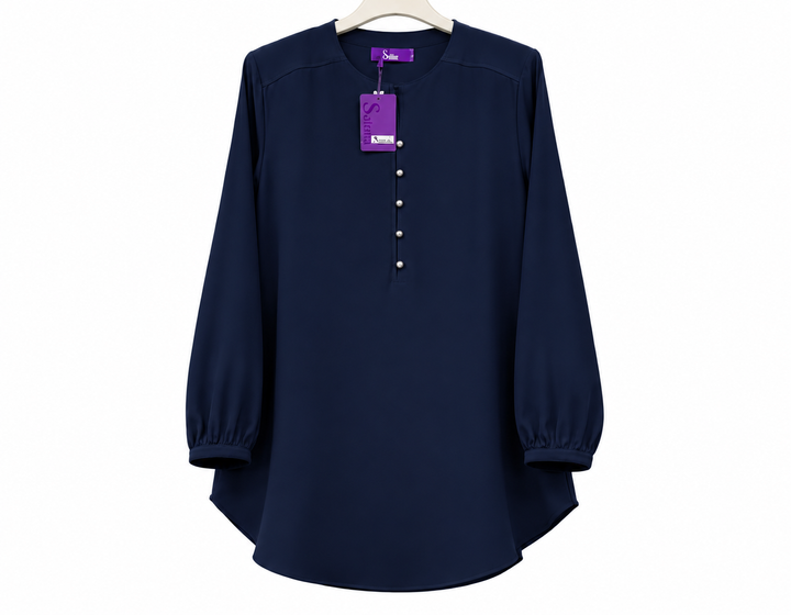 Navy Tunic with Pearl Buttons