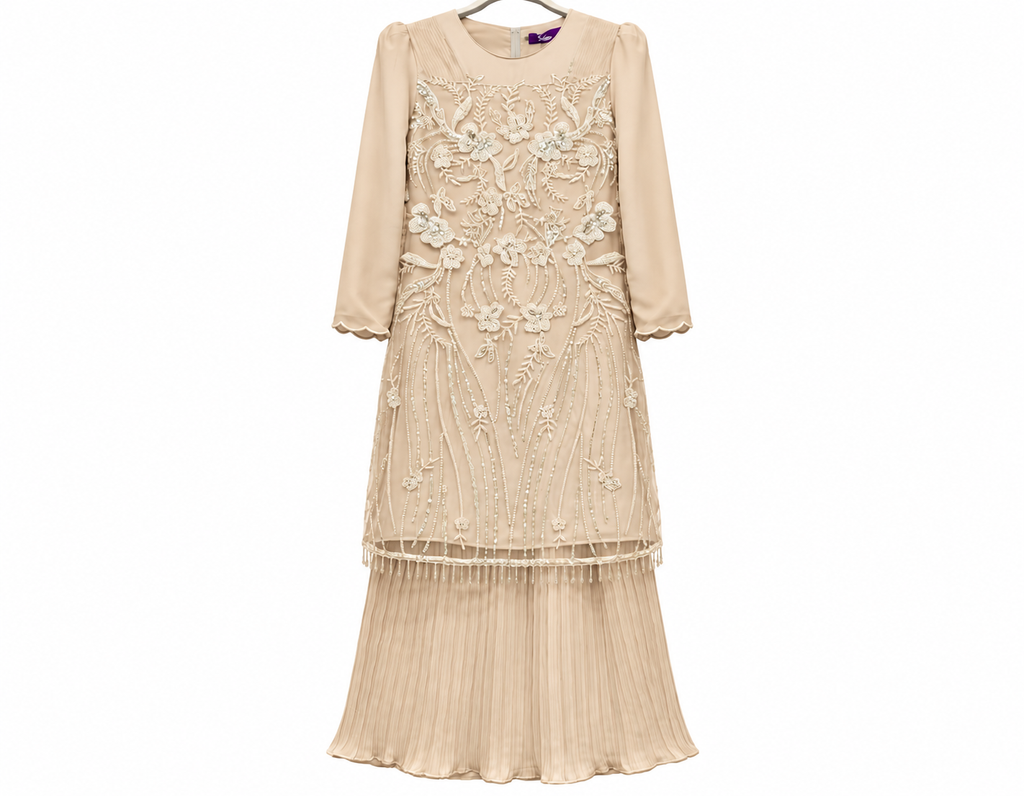 Embellished Champagne-Beige Traditional Outfit