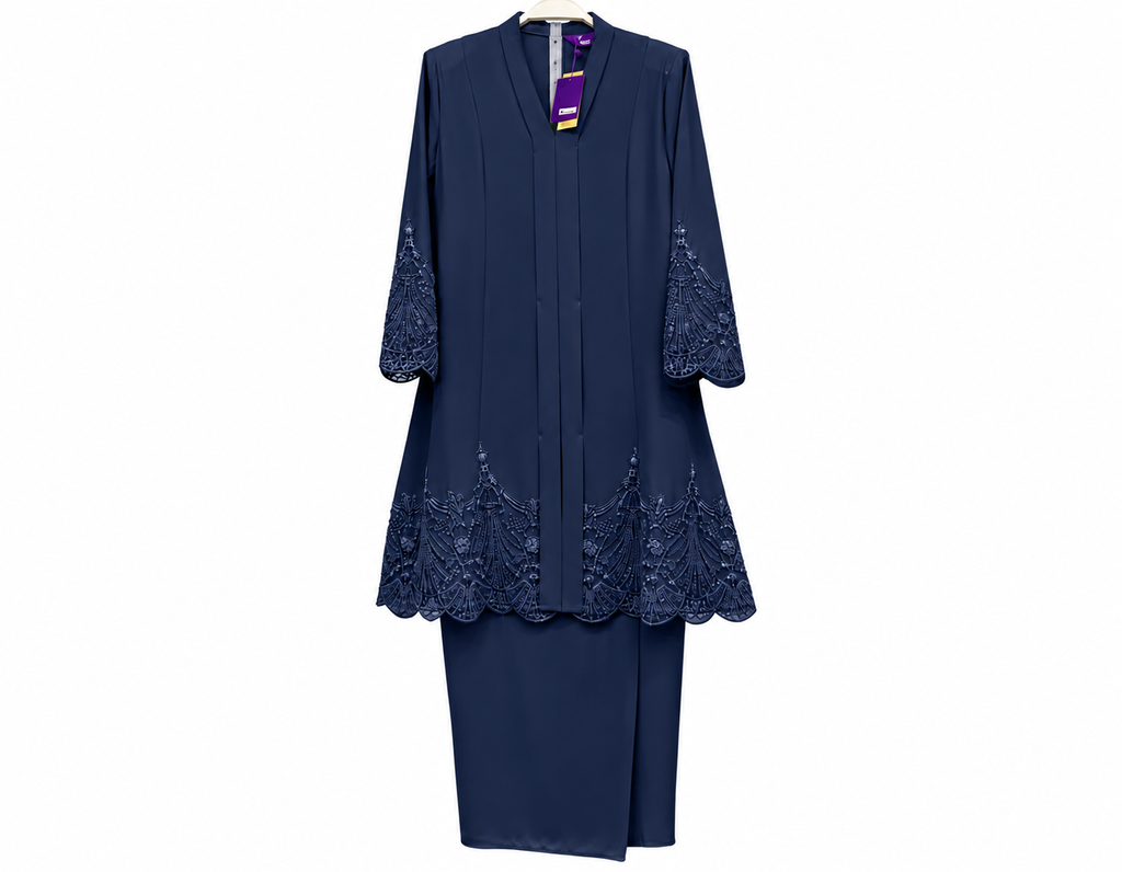 Navy Embroidered Traditional Dress Set