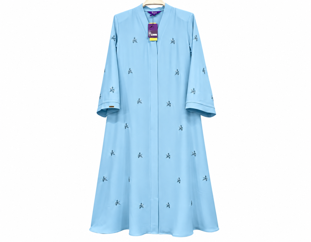 Light Blue Floral Suaci Abaya