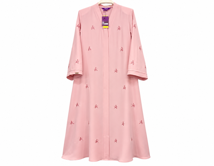 Pale Pink Embroidered Abaya Display