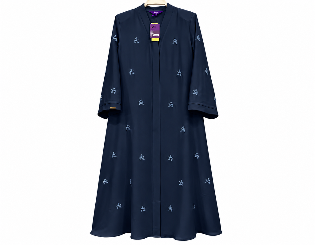 Navy Embroidered Abaya with Suci Tags