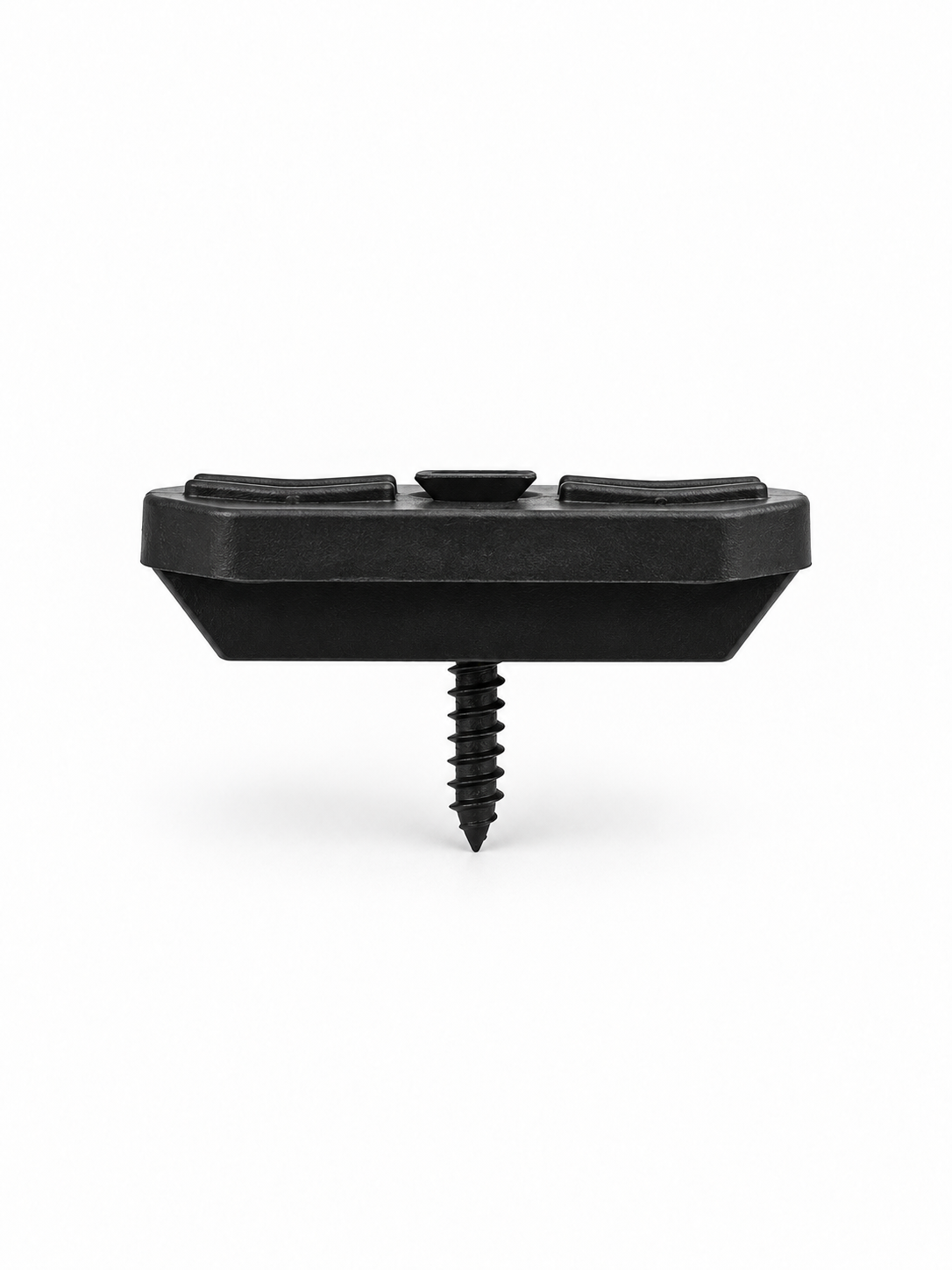 Side-view black decking clip with screw