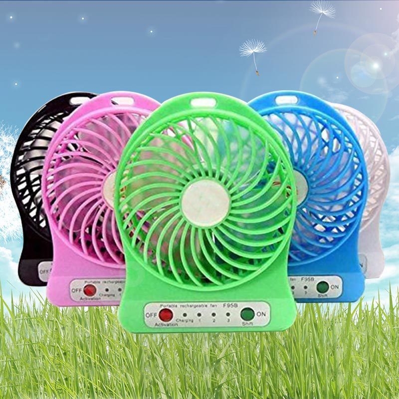 958FAN Mini Electric Fan USB Portable Mini Fan Recharge Charge Flashlight Time Toybar