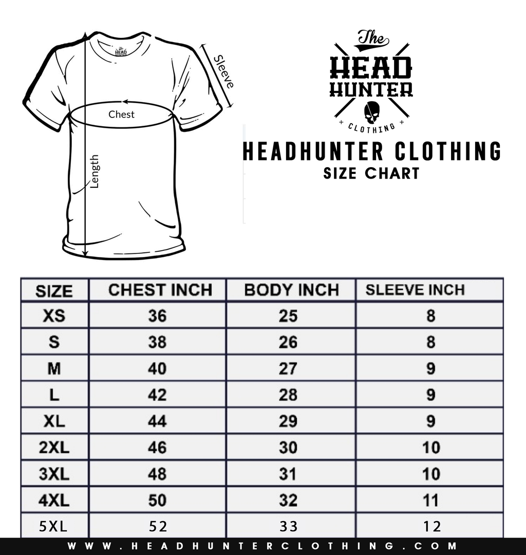 Headhunter Clothing - Latest Size Chart