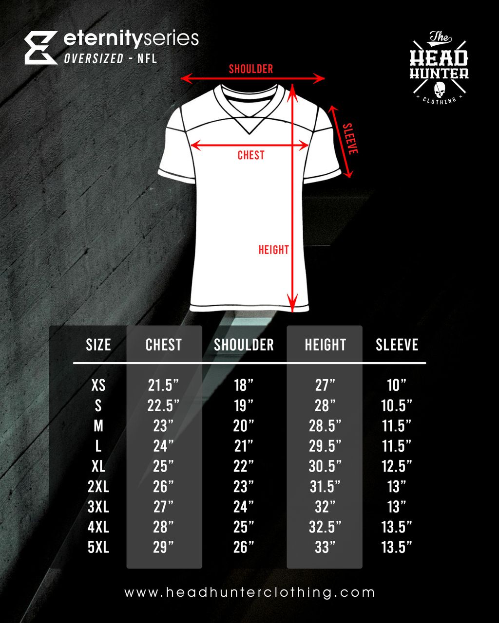 ETERNITY SIZE CHART - NFL