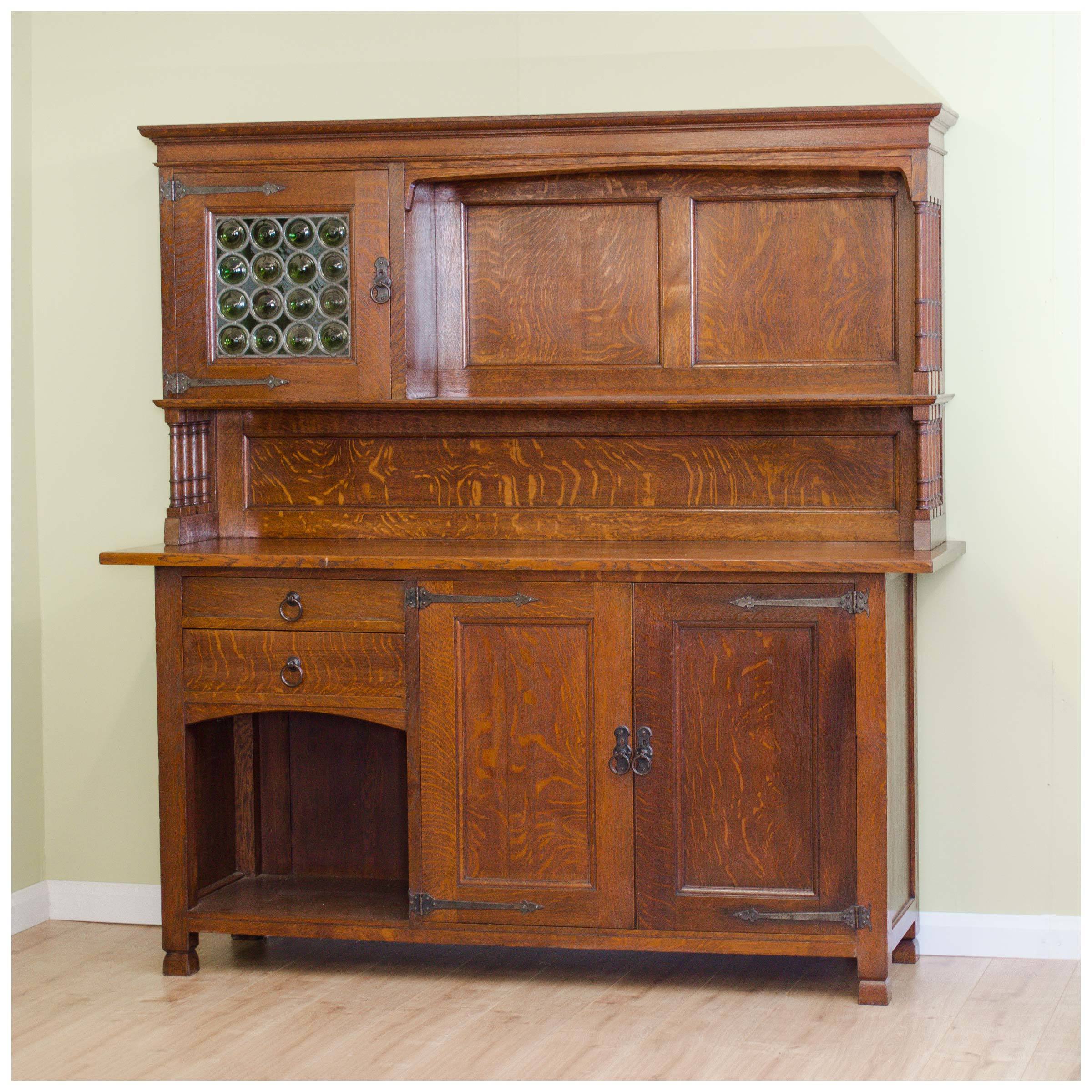 English Antique Oak Display Cabinet. - Antiques Atlas Liberty & Co Antique Arts Crafts Oak Lochleven Sideboard c ...